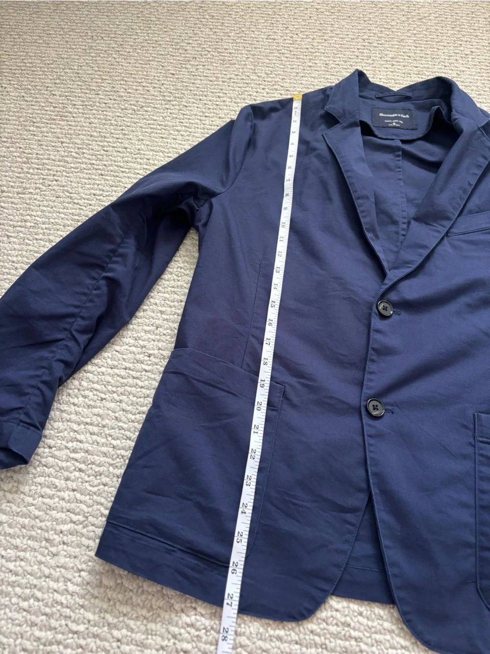 Abercrombie & Fitch Men’s Navy Blue 2 Button Blazer Sport Coat Size S 1320482